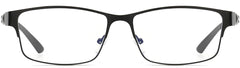 Wishlist Rectangle Black Eyeglasses from ANRRI, front view