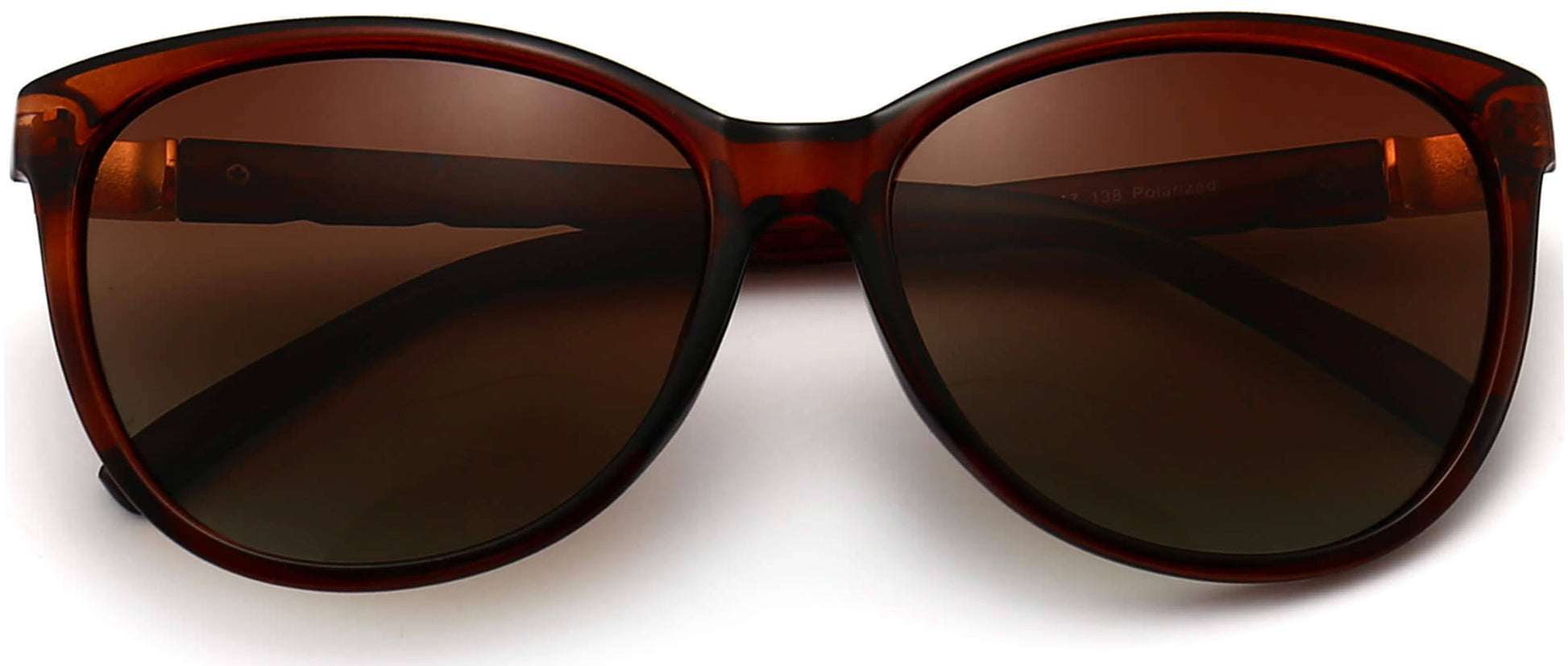 Xavier Brown Plastic Sunglasses from ANRRI, closed view