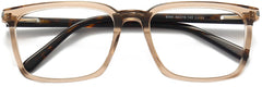 Yusuf Square Brown Eyeglasses from ANRRI, closed view