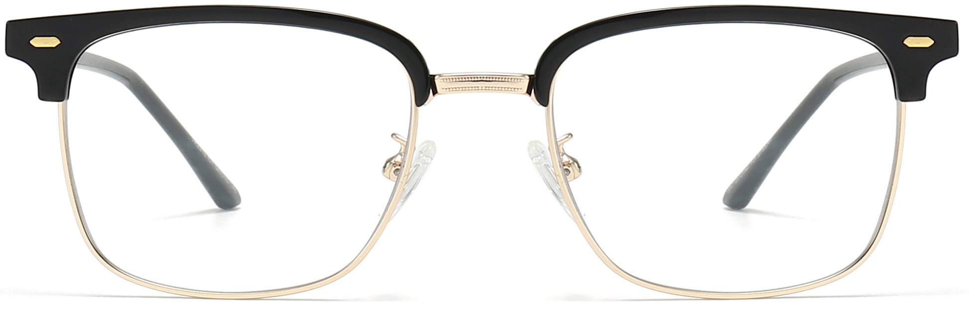 Aaron Browline Black Gold Eyeglasses from ANRRI
