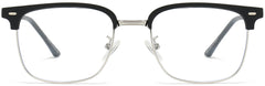 Aaron Browline Black Silver Eyeglasses from ANRRI
