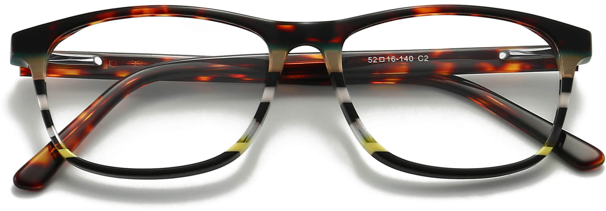 griffin acetate rectangle red tortoise Eyeglasses from ANRRI, closed view