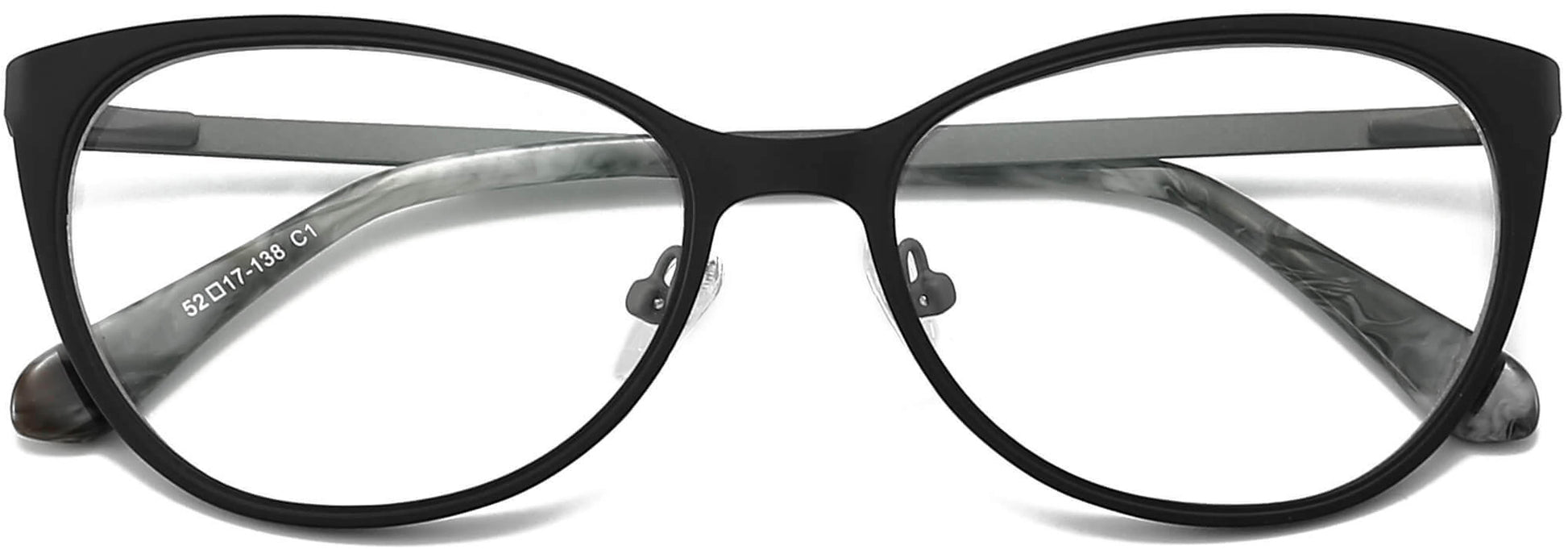 shay cateye black Eyeglasses from ANRRI, closed view
