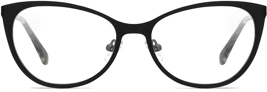 shay cateye black Eyeglasses from ANRRI, front view