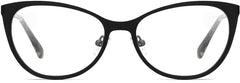 shay cateye black Eyeglasses from ANRRI, front view