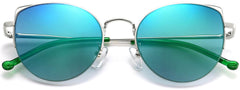 Zosia Green Stainless steel Sunglasses from ANRRI, closed view