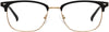Gizeh Black Semi-rimless  Eyeglasses from ANRRI, Front View