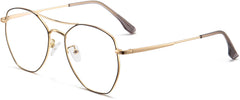Avery Golden Metal Eyeglasses from ANRRI, Angle View