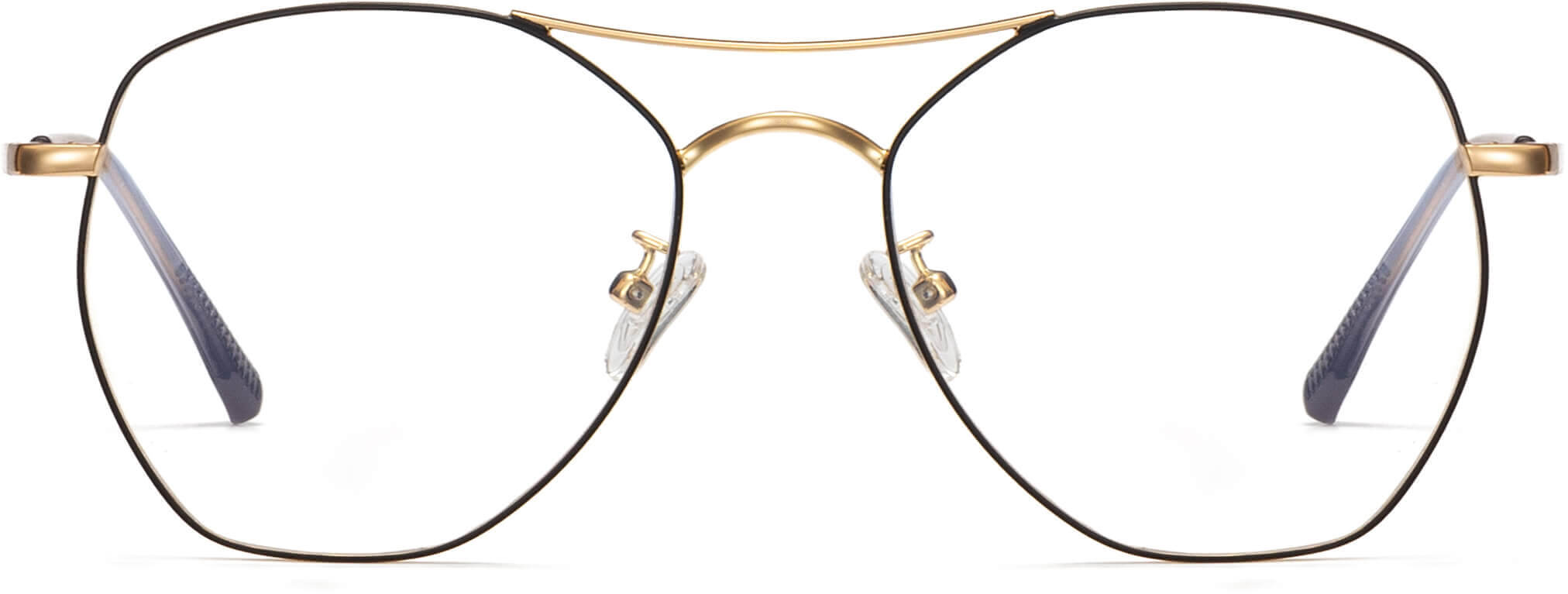 Avery Golden Metal Eyeglasses from ANRRI, Front View