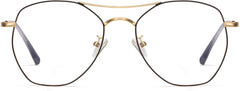 Avery Golden Metal Eyeglasses from ANRRI, Front View