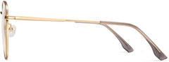 Avery Golden Metal Eyeglasses from ANRRI, Side View