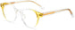 Ygritte Clear Yellow Acetate Eyeglasses from ANRRI, Angle View
