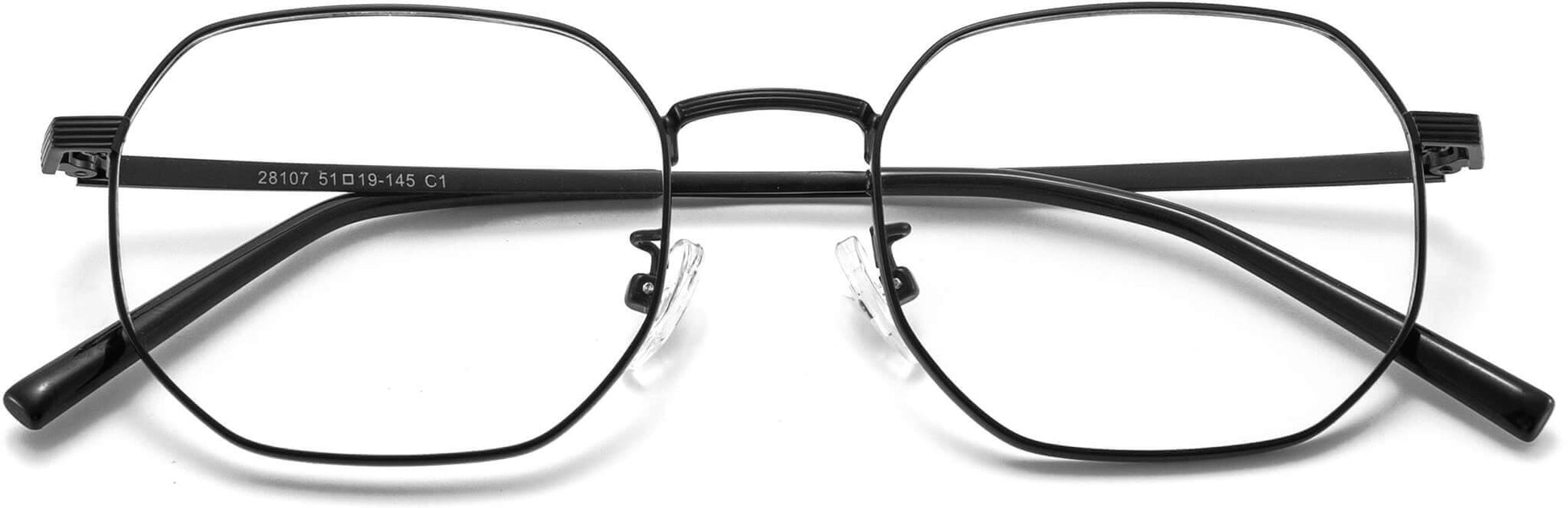 Slaine Matte Black Metal  Eyeglasses from ANRRI, Closed View