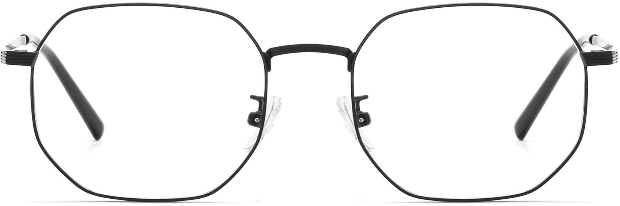 Slaine Matte Black Metal  Eyeglasses from ANRRI, Front View