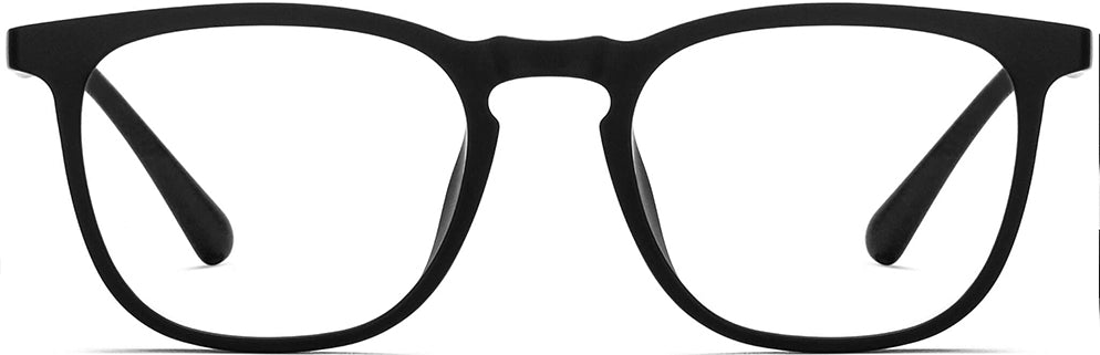 Aero Black Rectangle Eyeglasses from ANRRI, Front View