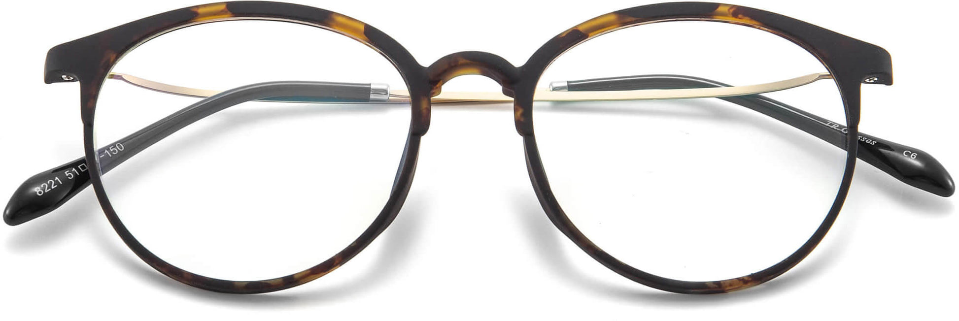 Tene Tortoise Metal  Eyeglasses from ANRRI, Closed View