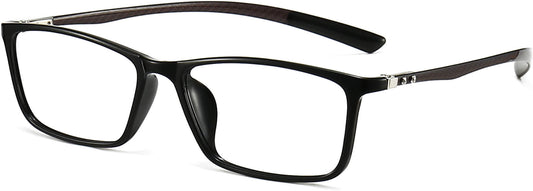 Aabriella Rectangle Black Eyeglasses from ANRRI, angle view