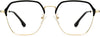 Aarav Geometric Black Eyeglasses from ANRRI, front view