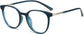 Abby Round Blue Eyeglasses from ANRRI, angle view