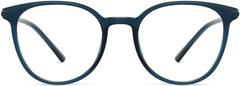 Abby Round Blue Eyeglasses from ANRRI, front view
