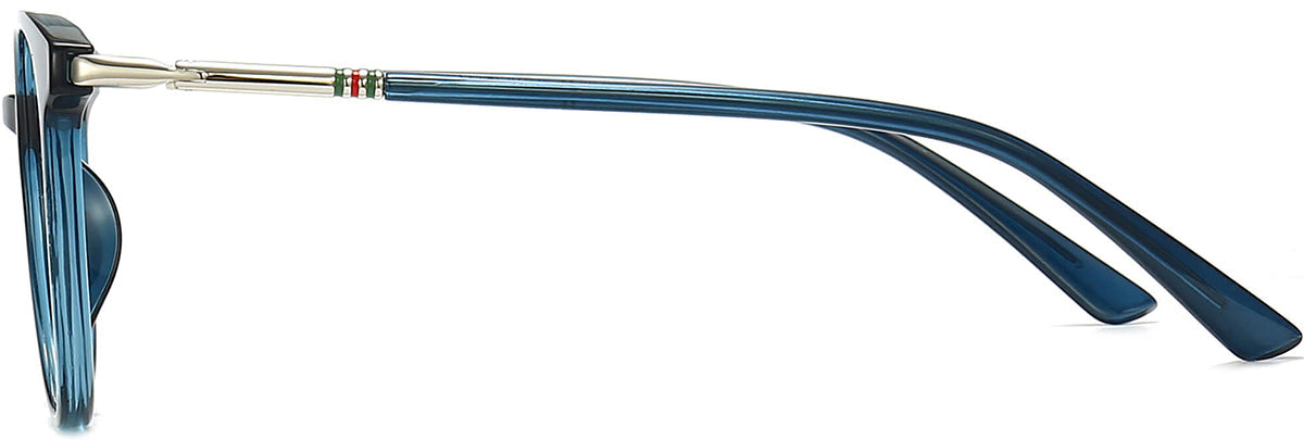 Abby Round Blue Eyeglasses from ANRRI, side view