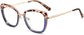 Abel Cateye Blue Tortoise Eyeglasses from ANRRI, angle view