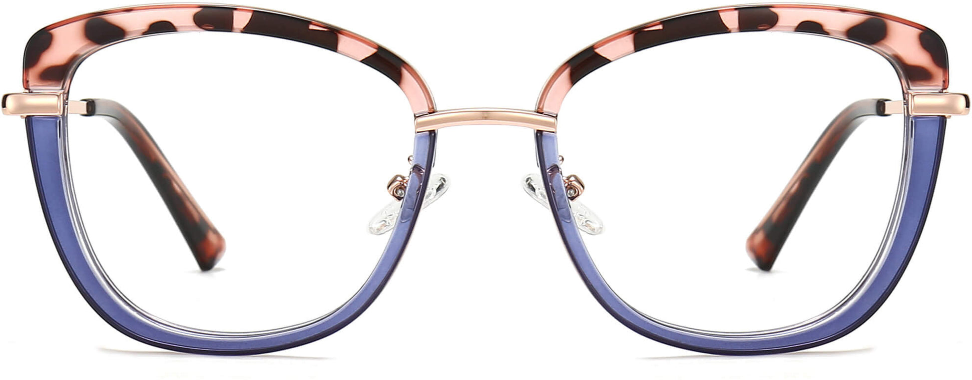 Abel Cateye Blue Tortoise Eyeglasses from ANRRI, front view