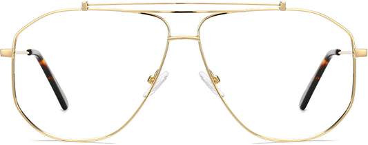 Abigail Aviator Gold Eyeglasses from ANRRI, front view