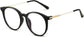 Afra Round Black Eyeglasses from ANRRI, angle view