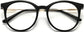 Afra Round Black Eyeglasses from ANRRI, closed view