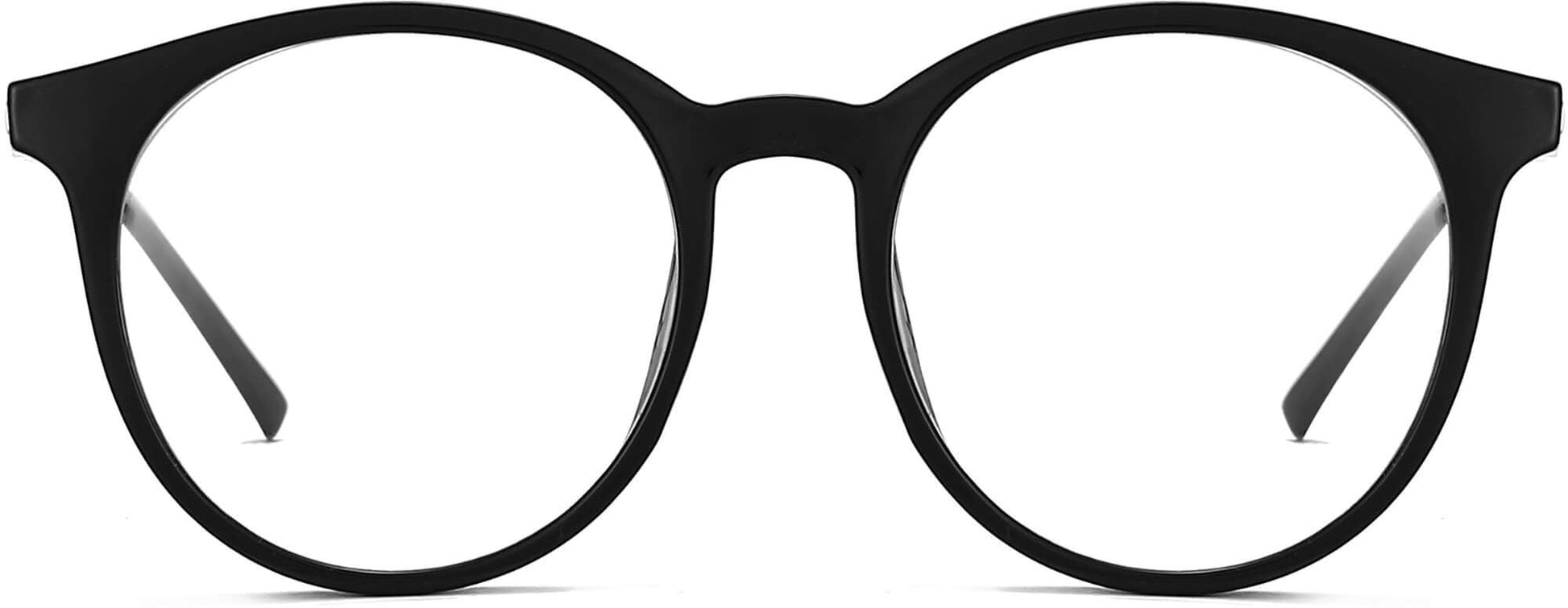 Afra Round Black Eyeglasses from ANRRI, front view