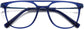 Ahmad Round Blue Eyeglasses from ANRRI, closed view