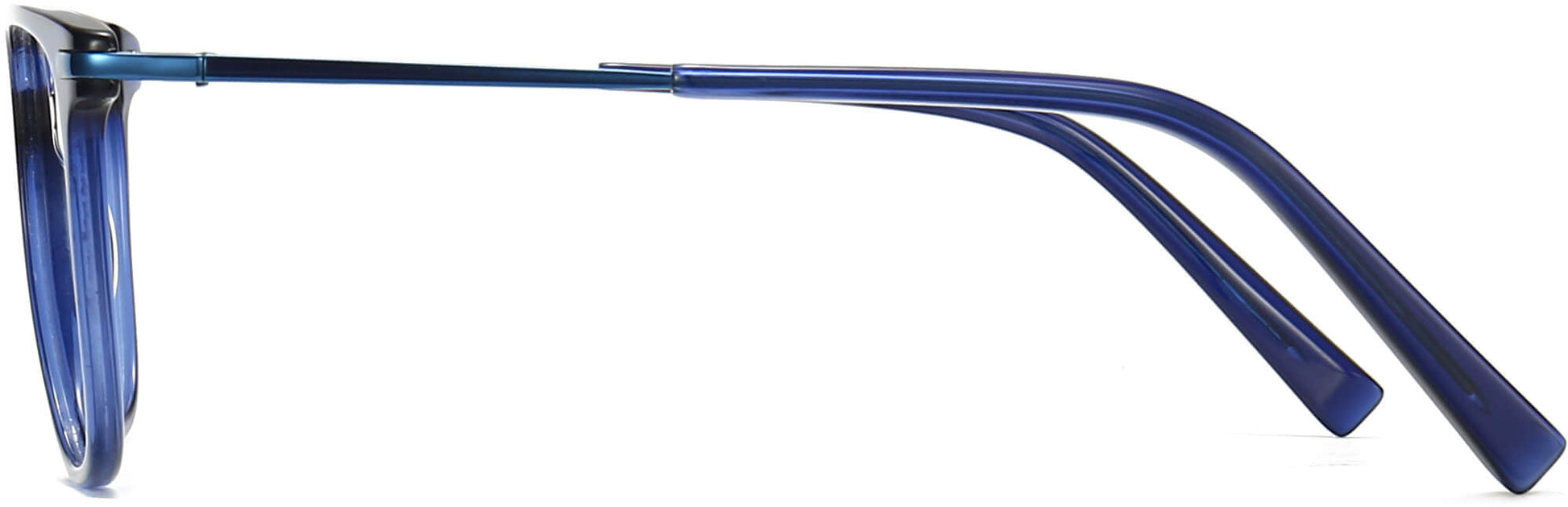 Ahmad Round Blue Eyeglasses from ANRRI, side view