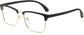 Ahmed Browline Black Eyeglasses from ANRRI, angle view