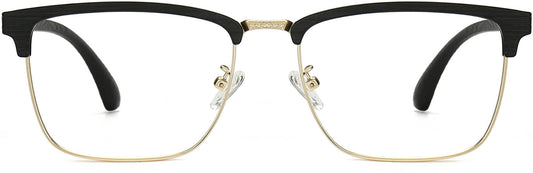 Ahmed Browline Black Eyeglasses from ANRRI, front view