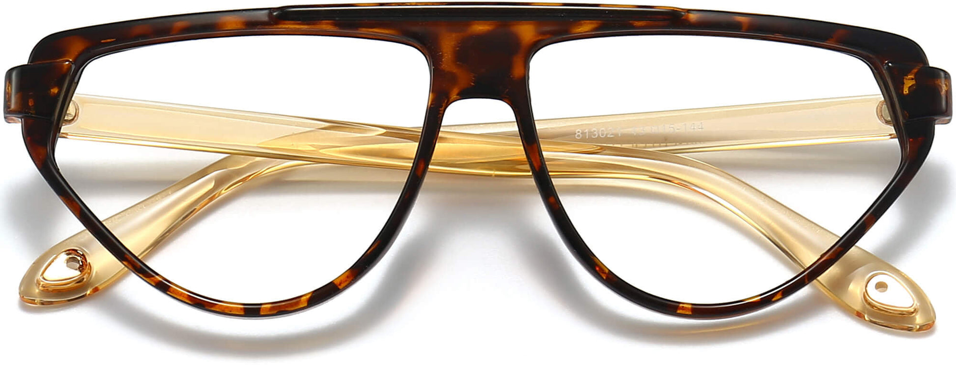 Alaina Cateye Tortoise Eyeglasses from ANRRI, closed view