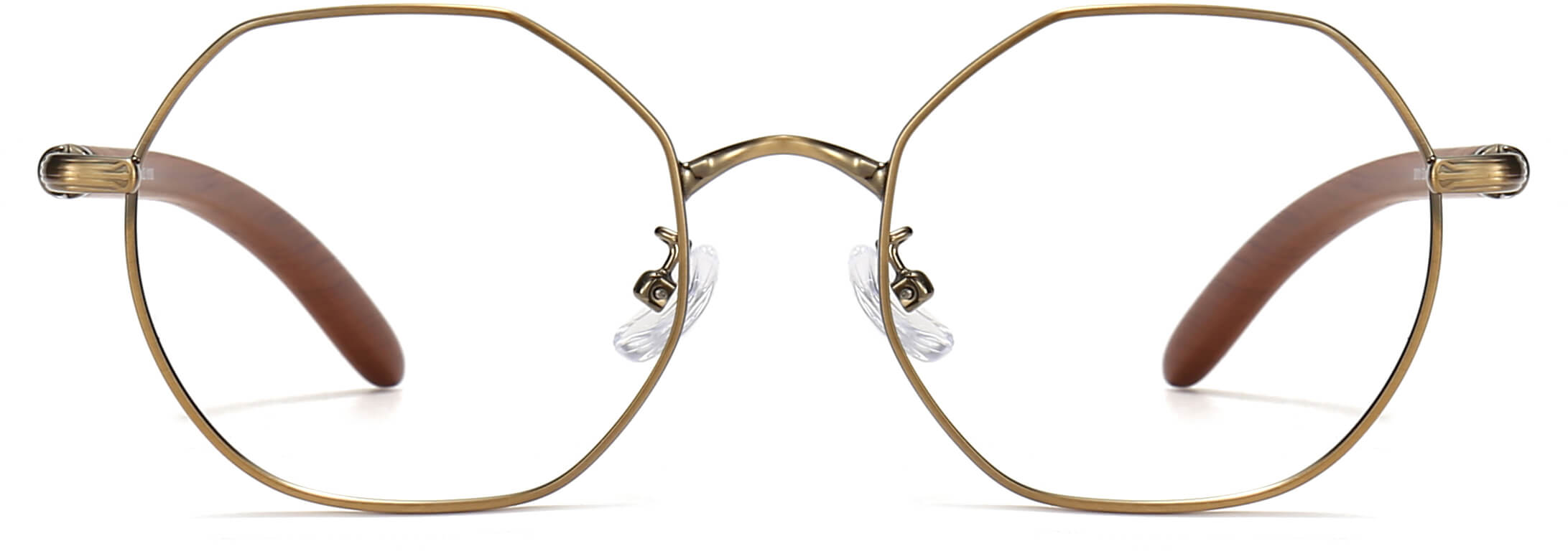 Alden Geometric Brown Eyeglasses from ANRRI, front view