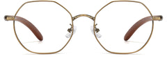 Alden Geometric Brown Eyeglasses from ANRRI, front view