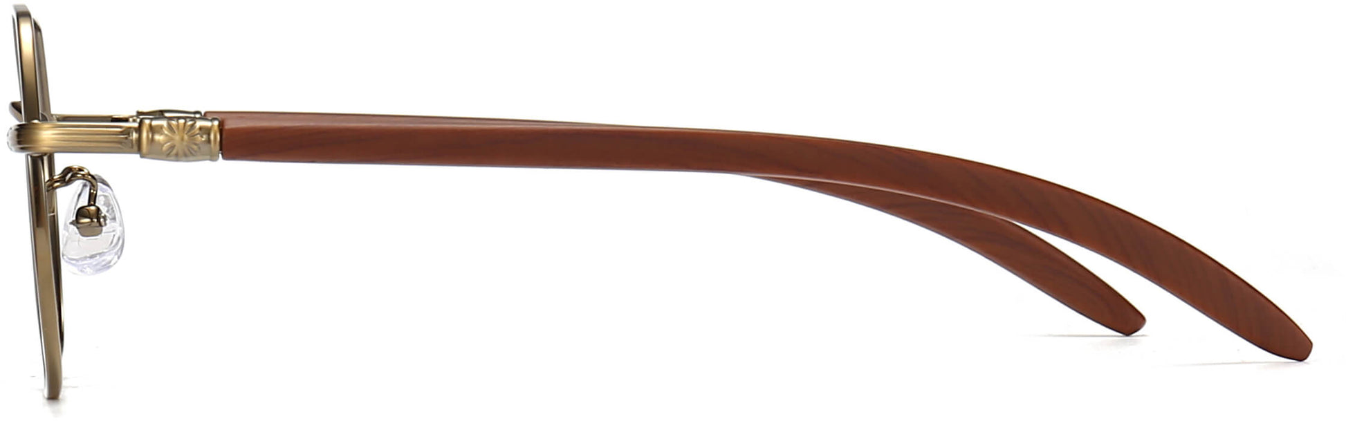 Alden Geometric Brown Eyeglasses from ANRRI, side view