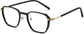 Alessandra Geometric Black Eyeglasses from ANRRI, angle view