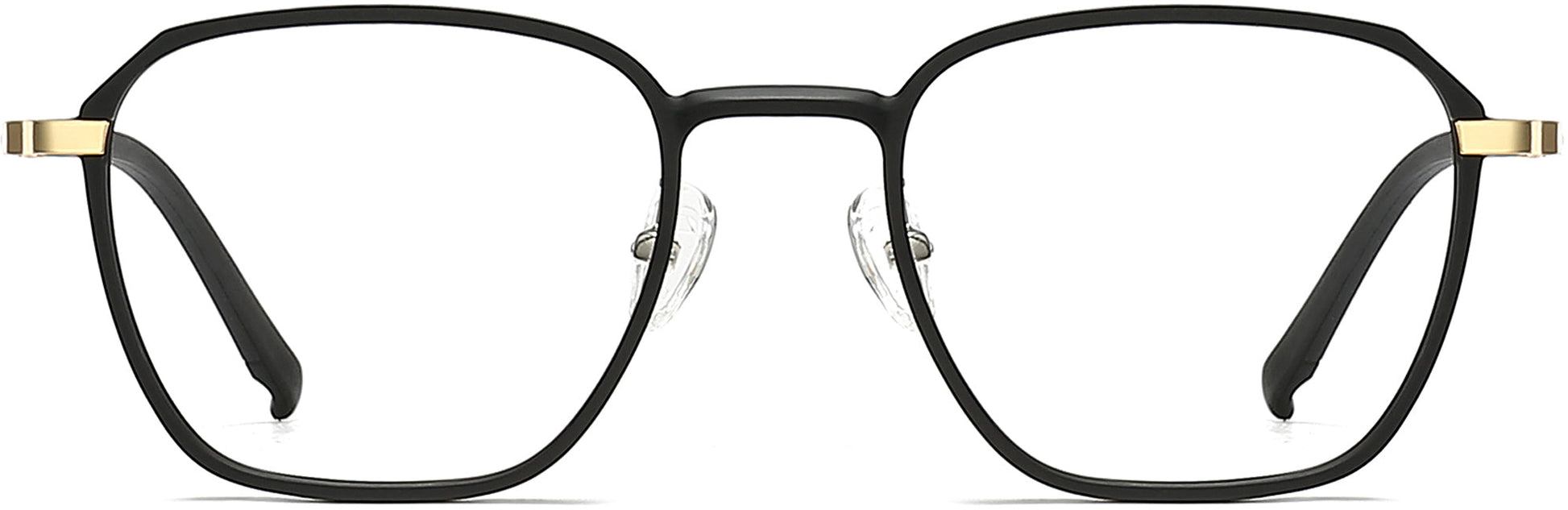 Alessandra Geometric Black Eyeglasses from ANRRI, front view