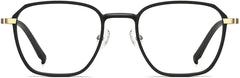 Alessandra Geometric Black Eyeglasses from ANRRI, front view