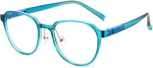 Alice Round Blue Eyeglasses from ANRRI from ANRRI, angle view
