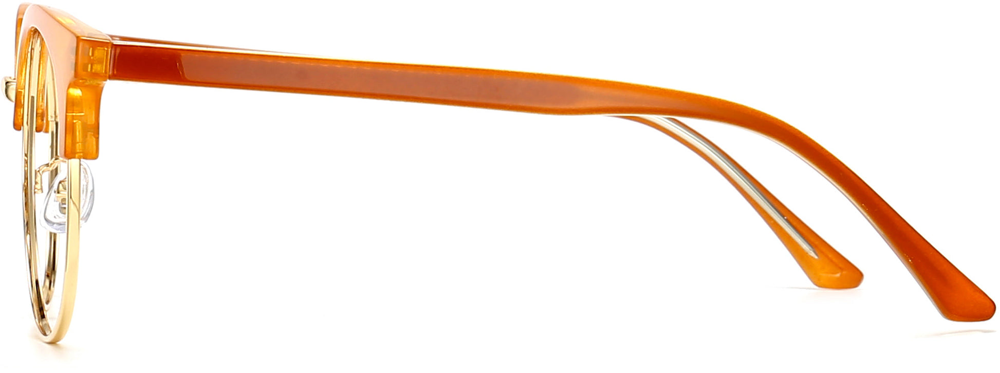 Alicia Browline Orange Eyeglasses from ANRRI, side view