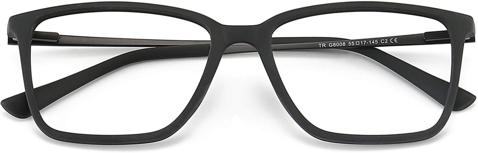 Allen Square Black Eyeglasses from ANRRI, closed view