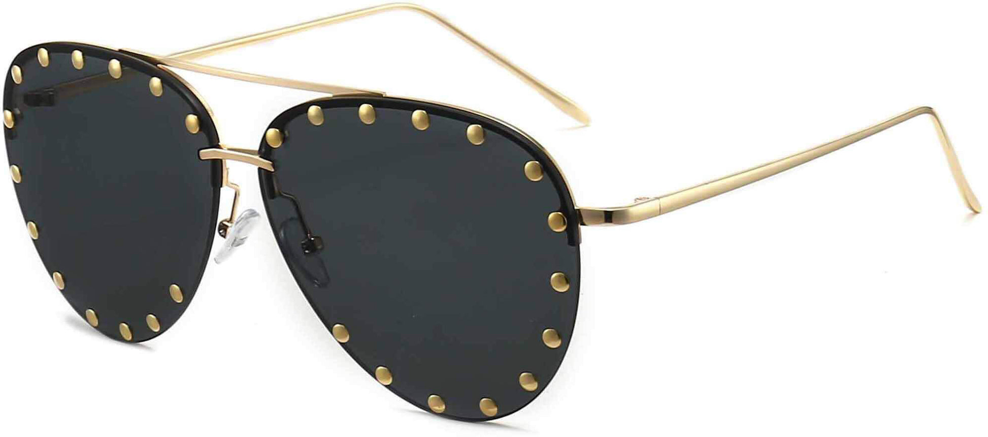 Allison Gold Stainless steel Sunglasses from ANRRI, angle view