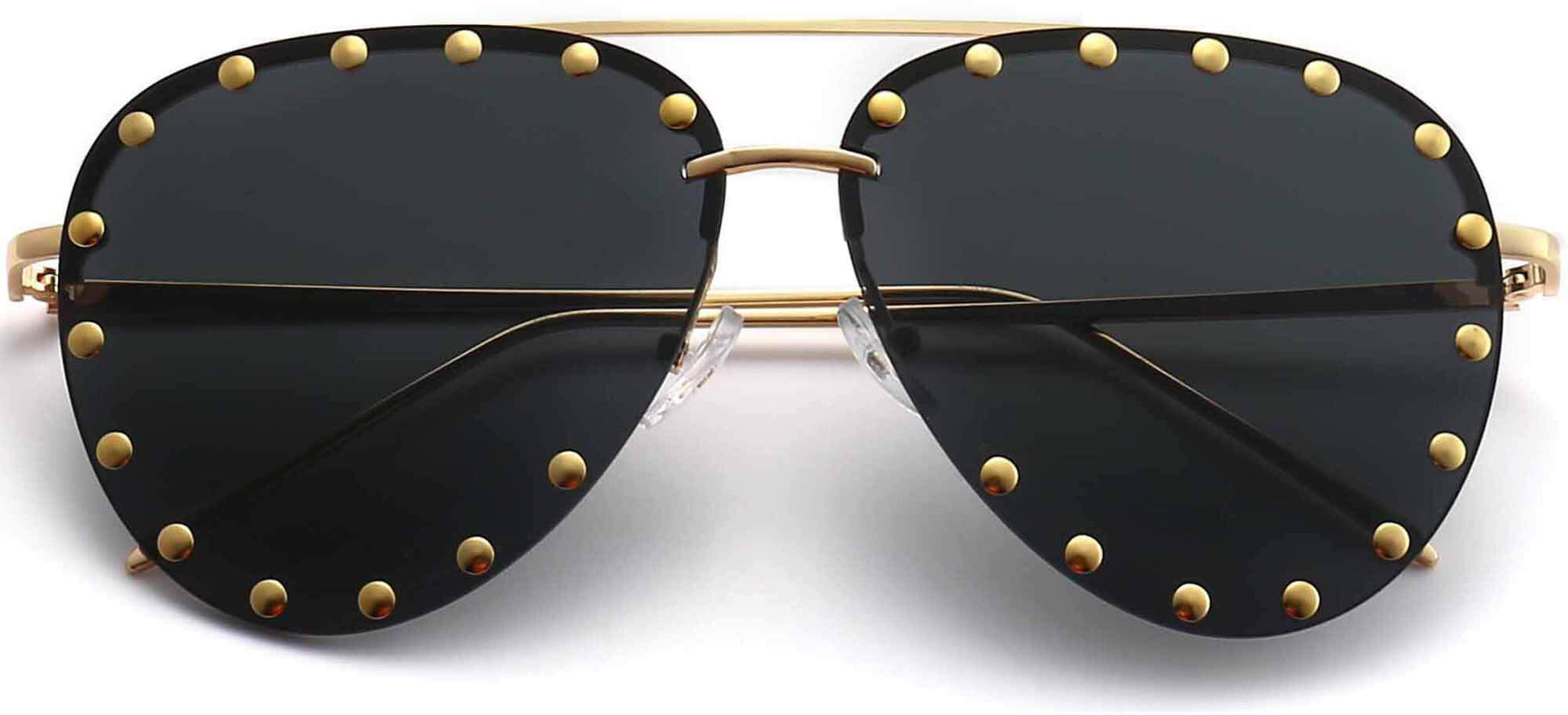 Allison Gold Stainless steel Sunglasses from ANRRI, closed view
