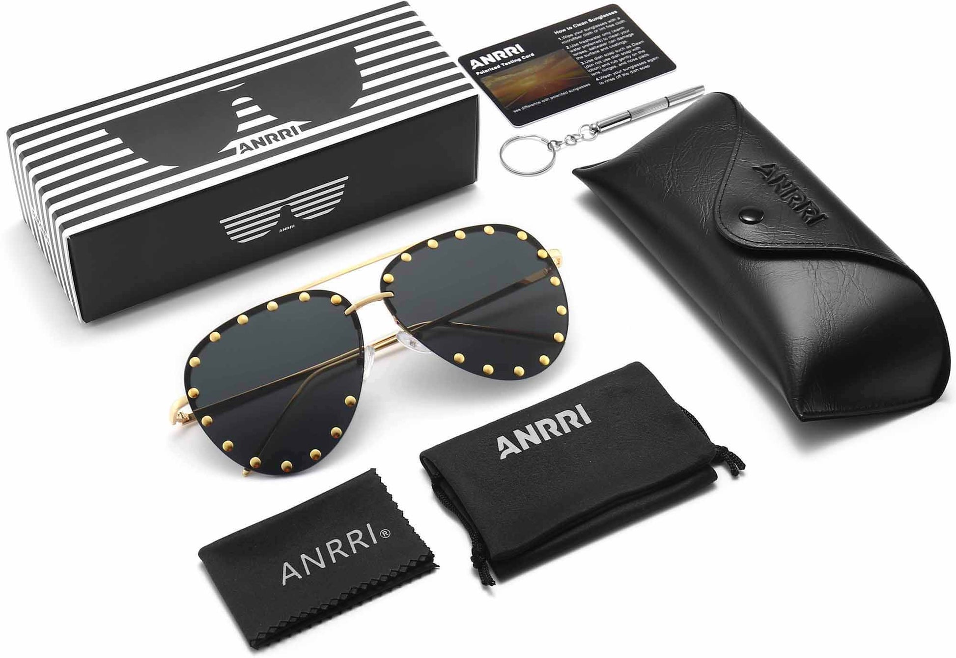 Allison Gold Stainless steel Sunglasses with Accessories from ANRRI