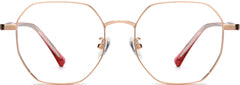 Alondra Geometric Gold Eyeglasses from ANRRI, front view