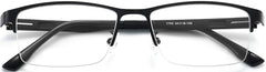 Altera Rectangle Metal Black Eyeglasses from ANRRI, closed view